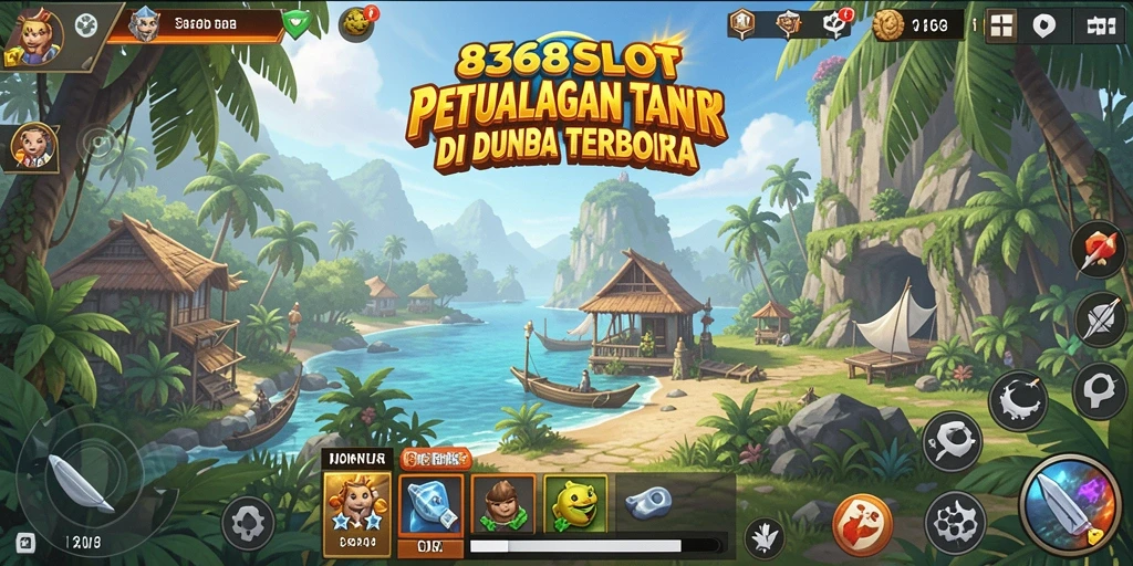 Screenshot gameplay 8368SLOT yang menampilkan petualangan mendebarkan di dunia terbuka.