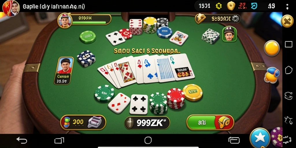 Gameplay seru Gaple di 999ZK dengan grafik menarik.