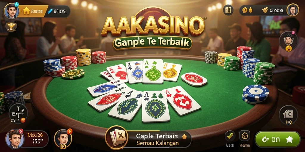 Screenshot gameplay AAKASINO yang menampilkan serunya bermain Gaple.