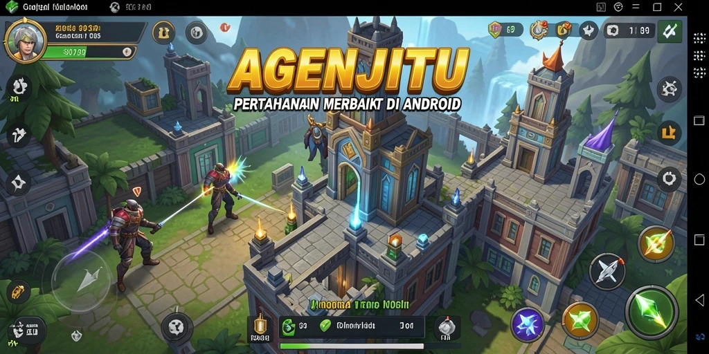Tangkapan layar AGENJITU menunjukkan aksi seru di gameplay Tower Defense.