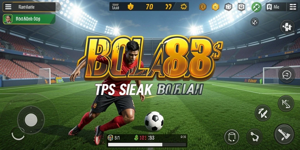 Tangkapan layar permainan BOLA88 menampilkan aksi seru di lapangan.