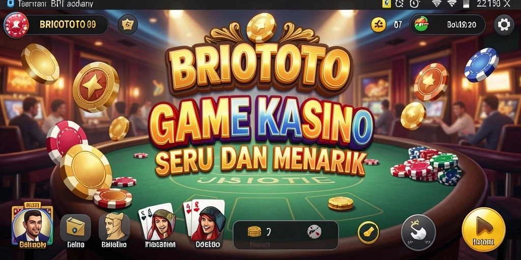 Tampilan gameplay seru BRIOTOTO dengan berbagai permainan Kasino.