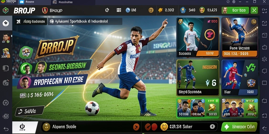 Screenshot BROJP menampilkan antarmuka taruhan olahraga yang menarik.