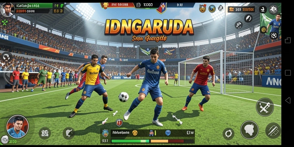 Tampilan gameplay seru IDNGARUDA dengan aksi olahraga yang mendebarkan.