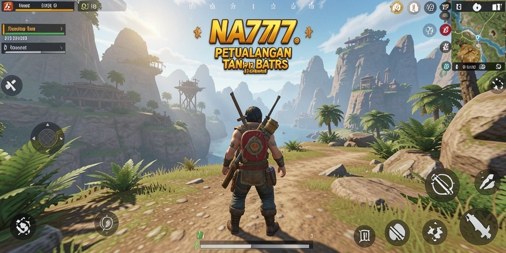 Screenshot gameplay <strong>NA777</strong> menunjukkan eksplorasi dunia terbuka yang kaya dan mendetail.
