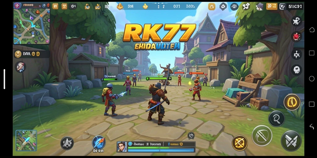 Tampilan gameplay utama RK77 yang menampilkan simulasi mendalam.
