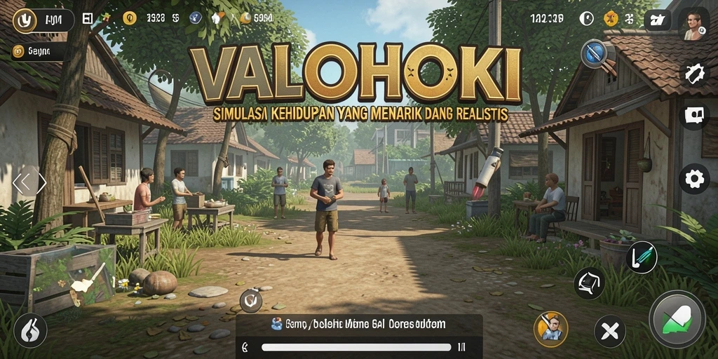Tampilan gameplay VALOHOKI yang menarik dan penuh warna.
